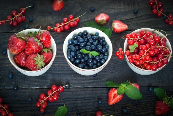 Bawls with different berries — Stock Photo, Image