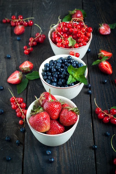 Bawls with different berries — Stock Photo, Image