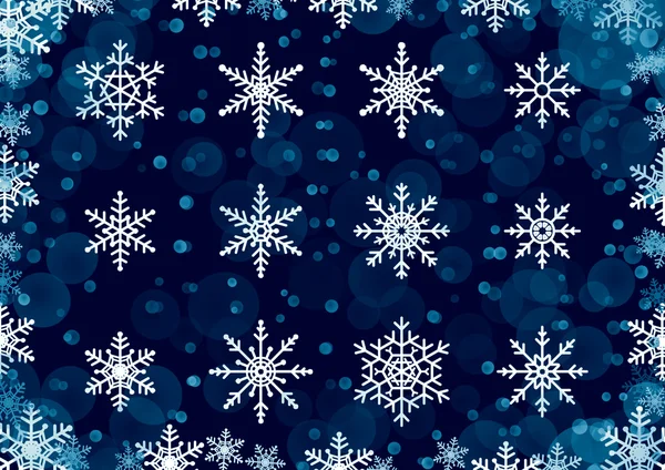 Διαφορετικές νιφάδες χιονιού σε σκούρο μπλε — Φωτογραφία Αρχείου