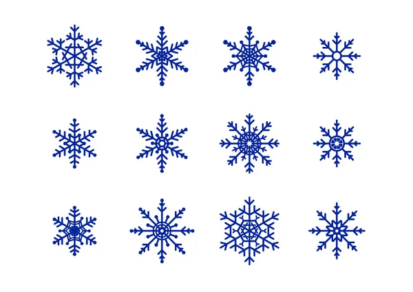 Blue Snowflakes on white — Stock Photo, Image