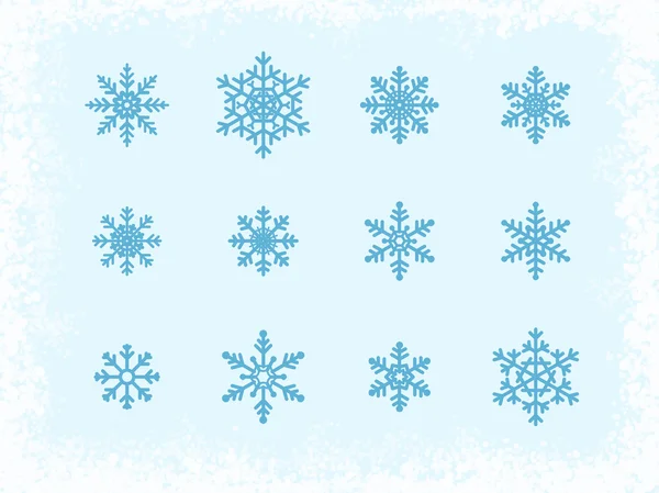Різні синій сніжинки — стокове фото