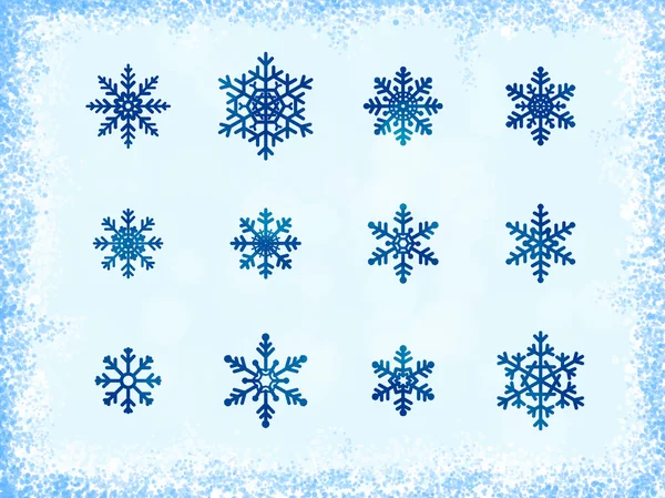 Different Blue Snowflakes — Stock Photo, Image