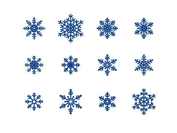 Différents flocons de neige bleus — Photo