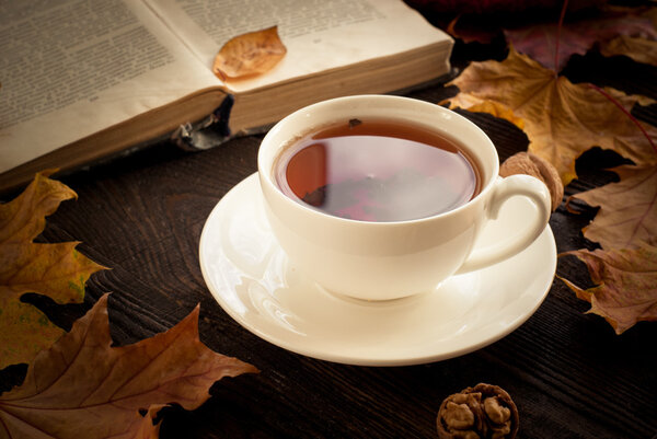 Autumn hot tea