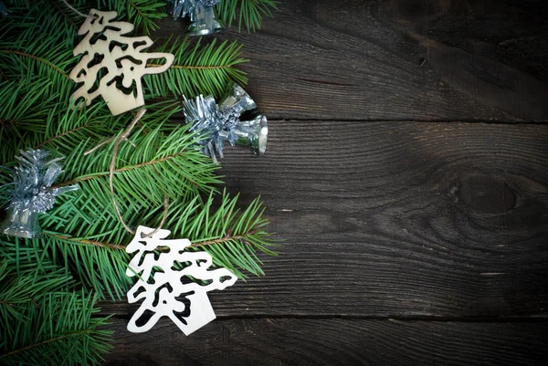 Decoraciones de Navidad en el fondo de madera —  Fotos de Stock