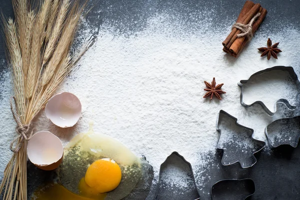 Baking background with flour — Stock Photo, Image