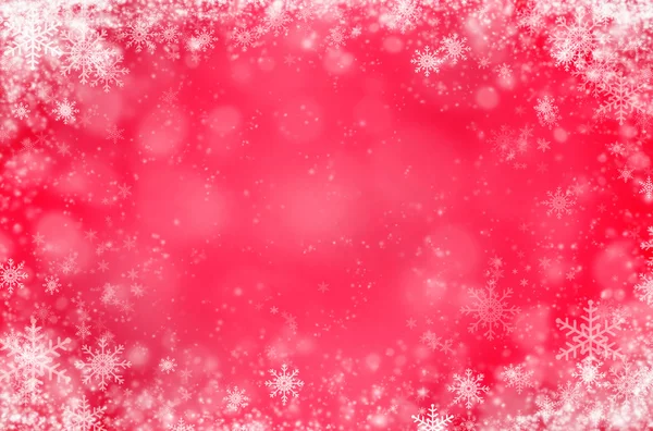 Fond de Noël rouge avec flocons de neige — Photo