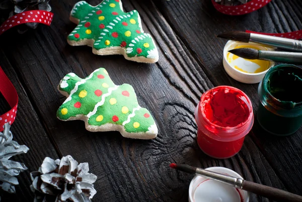 Biscuits salés couleurs peintes — Photo