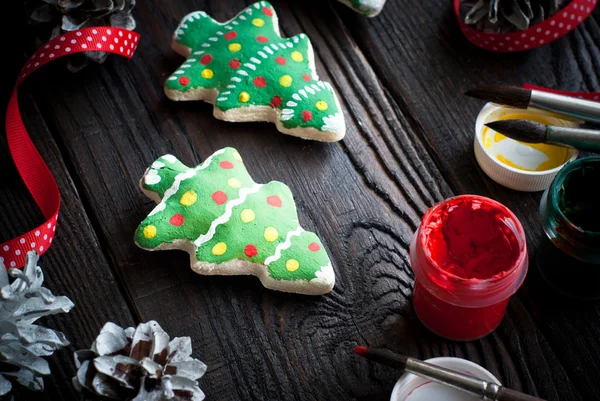 Biscuits salés couleurs peintes — Photo