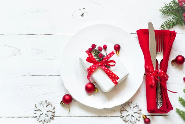 Weihnachtstisch gedeckt — Stockfoto