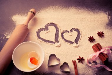 Sevgililer günü pişirme için arka plan