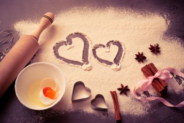 Sevgililer günü pişirme için arka plan