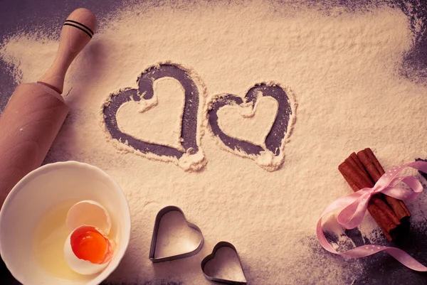 Background for Valentine's Day baking — Stock Photo, Image