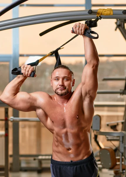 Fitness TRX man portrait — Stock Photo, Image