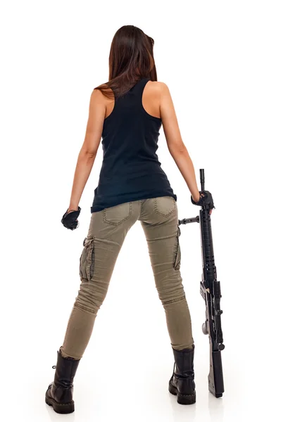 Mujer sexy con armas —  Fotos de Stock