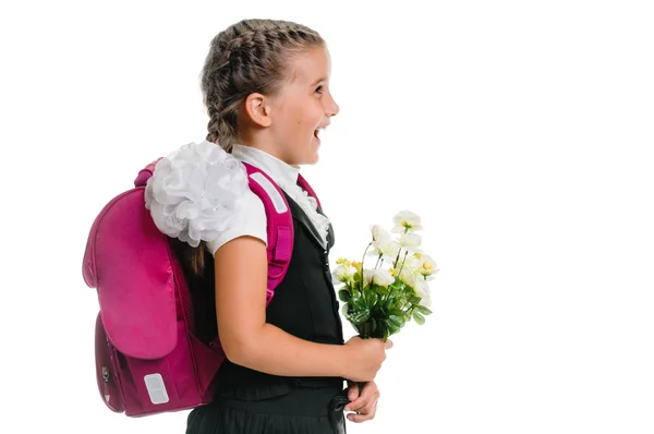 Portret van een gelukkig schoolmeisje — Stockfoto