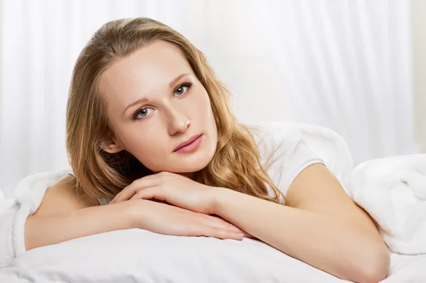 Pleasure in the bed — Stock Photo, Image