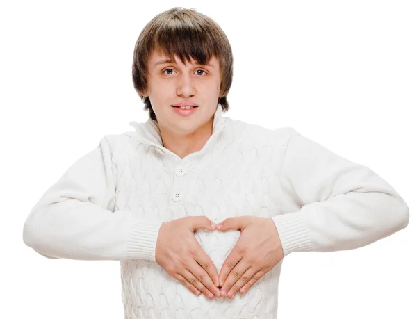 Man showing heart symbol — Stock Photo, Image