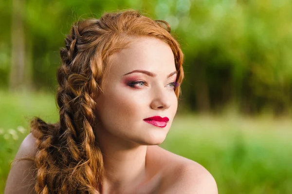 Redheaded girl face — Stock Photo, Image