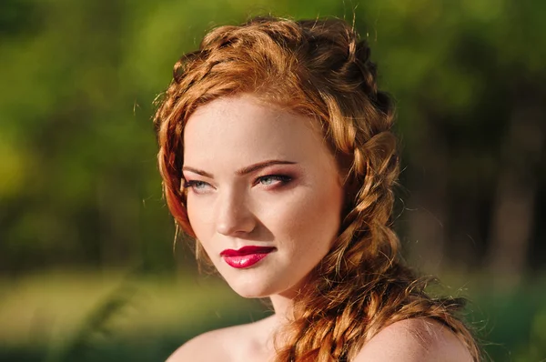 Redheaded girl face — Stock Photo, Image