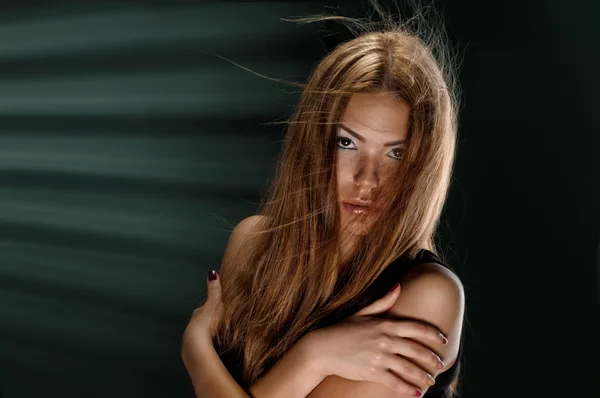 Kadın saç üfleme — Stok fotoğraf