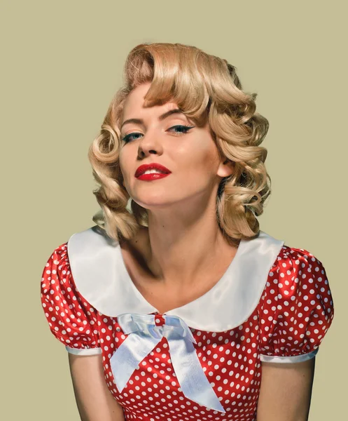 Portrait retro pinup woman — Stock Photo, Image