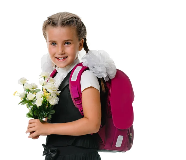 Портрет счастливой школьницы — стоковое фото