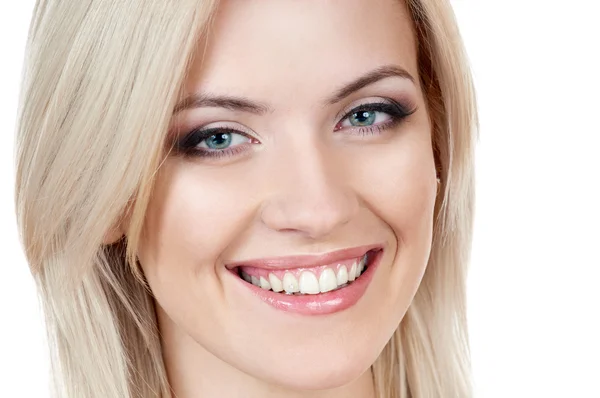 Smile of blond woman — Stock Photo, Image