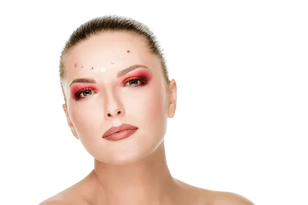 Kvinna med konstnärlig makeup — Stockfoto