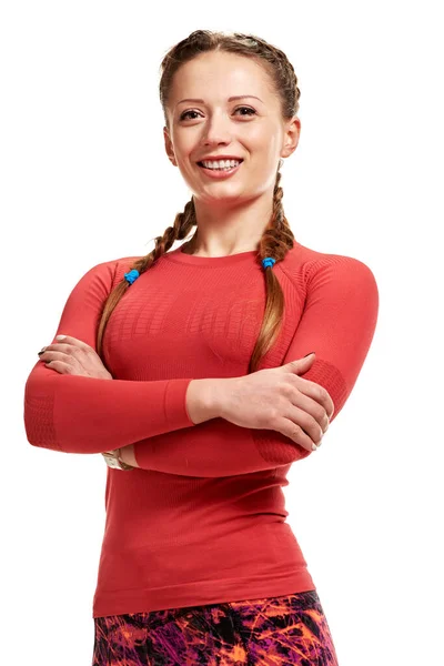 Glimlachende atletische vrouw — Stockfoto