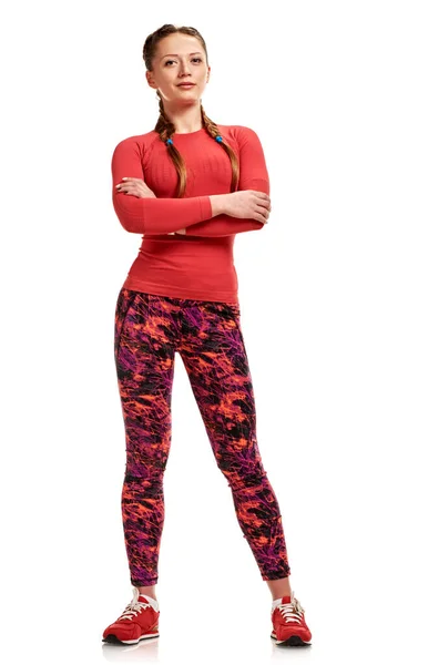 Vrolijke vrouw in sportkleding — Stockfoto