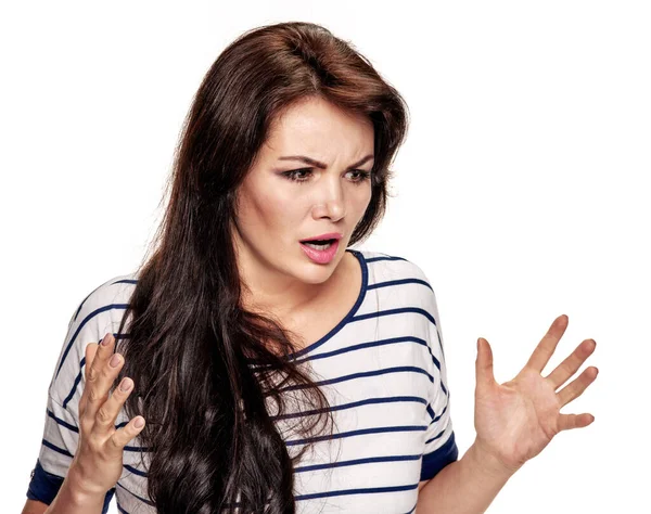 Shocked angry woman — Stock Photo, Image