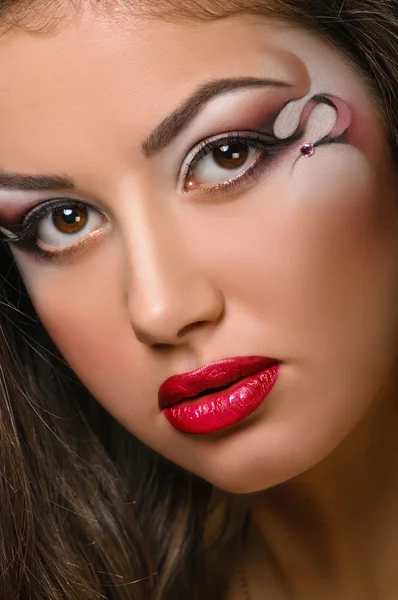 Módní Makeup vlnité — Stock fotografie