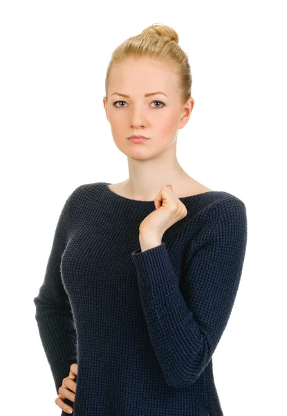 Beautiful woman portrait - serious — Stock Photo, Image