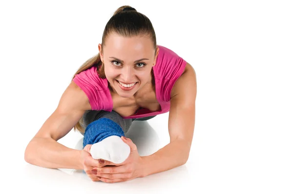 Fitness on the floor — Stock Photo, Image