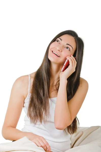 Vrouw aan de telefoon — Stockfoto