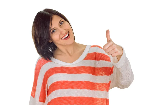 Woman with thumbs up — Stock Photo, Image