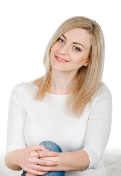 Sitting woman — Stock Photo, Image