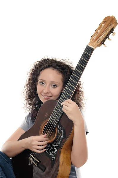 Vrouw gitarist — Stockfoto