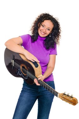 gitarist kadın portresi