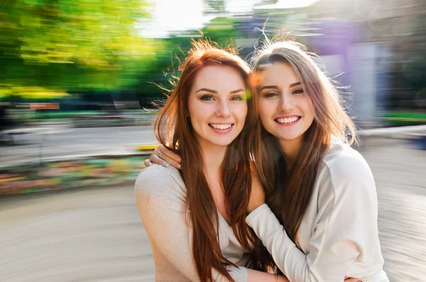 two sexy, beautiful young happy women