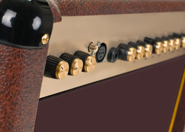 Top of the guitar amplifier without background