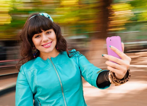 Selfie outono mulher — Fotografia de Stock