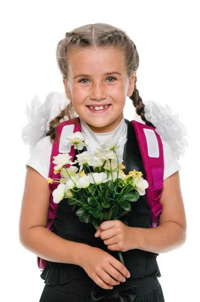 Portrét šťastný školačka — Stock fotografie