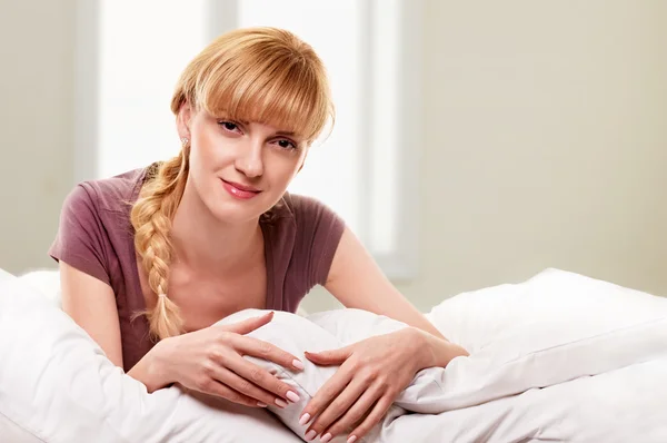 Pleasure in the bed — Stock Photo, Image