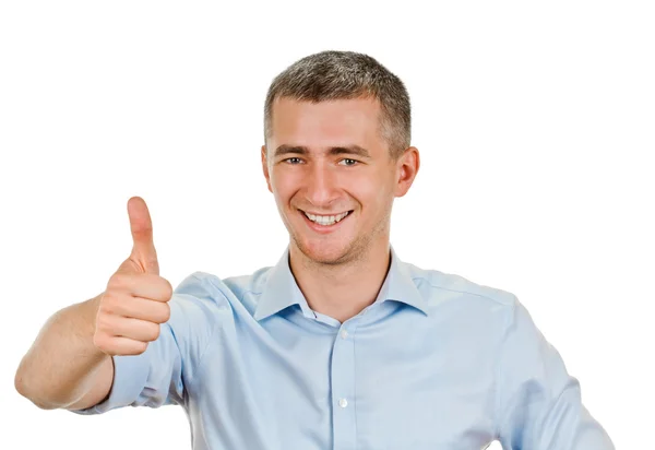 Young man showing a thumbs up Stock Photo