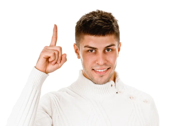 Eureka. man with an idea raising his finger — Stock Photo, Image