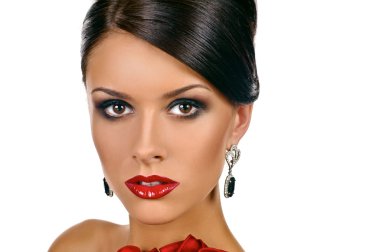 Parlak moda göz makyaj kadınla