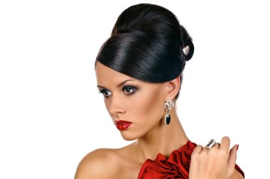 Parlak moda göz makyaj kadınla