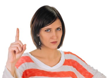 Eureka. Kadın parmağını yükselterek bir fikir